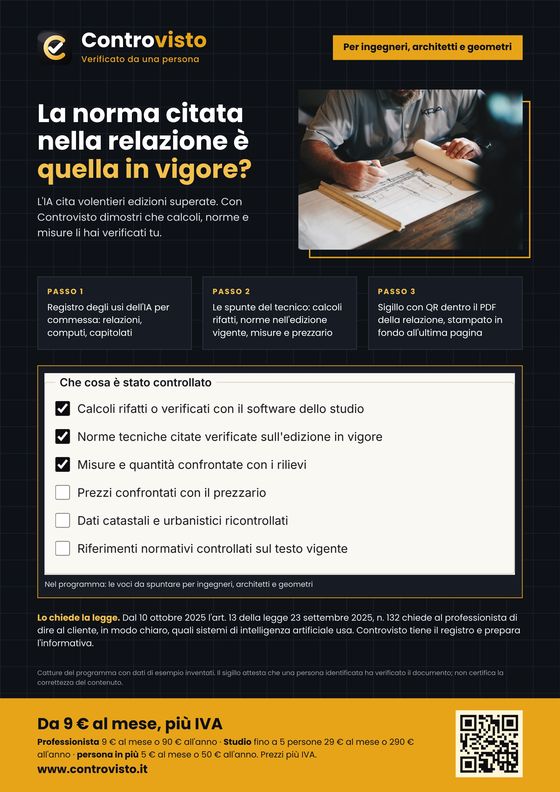 Locandina Controvisto per ingegneri, architetti e geometri
